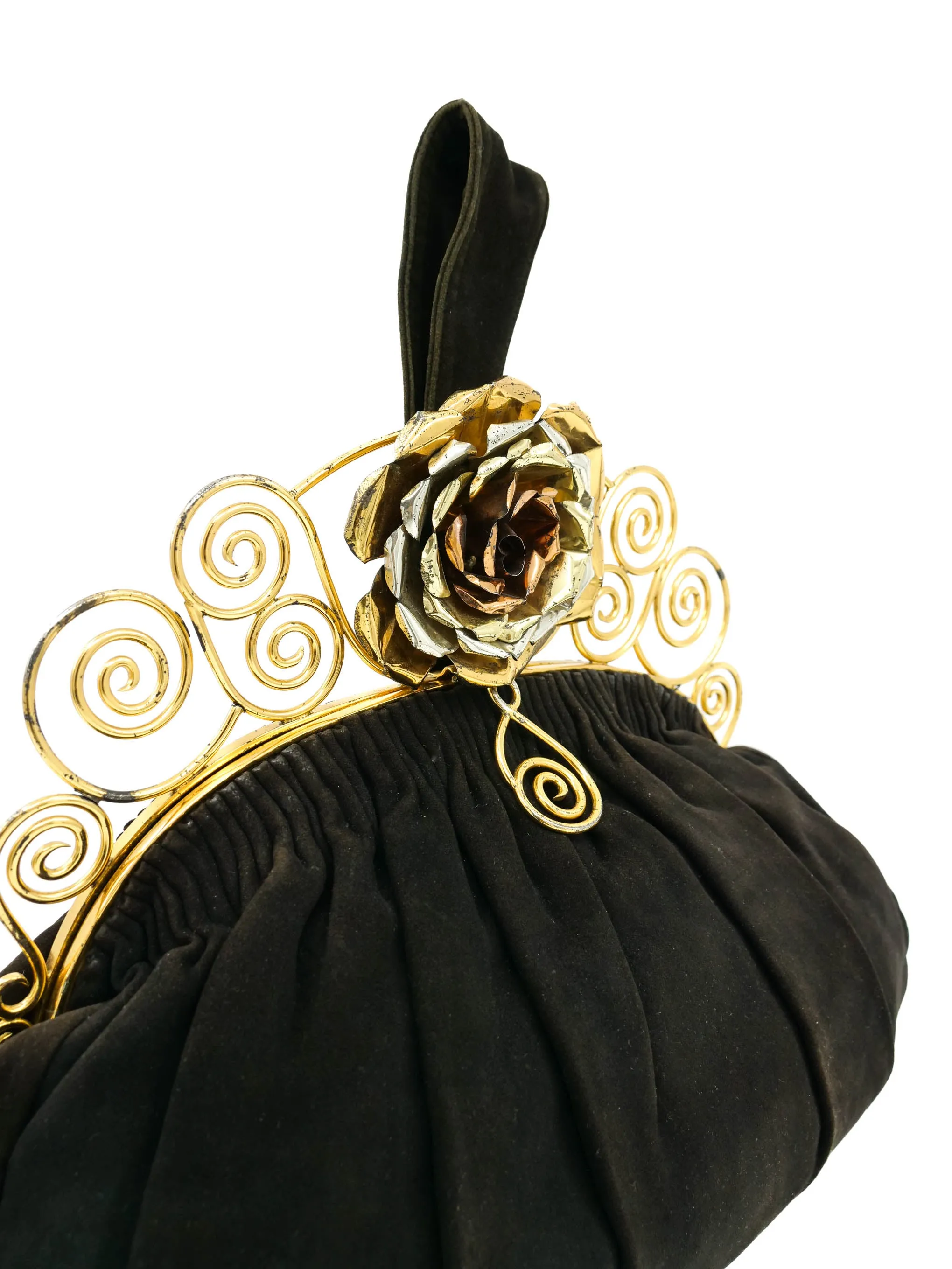 1940s Floral Clasp Clutch