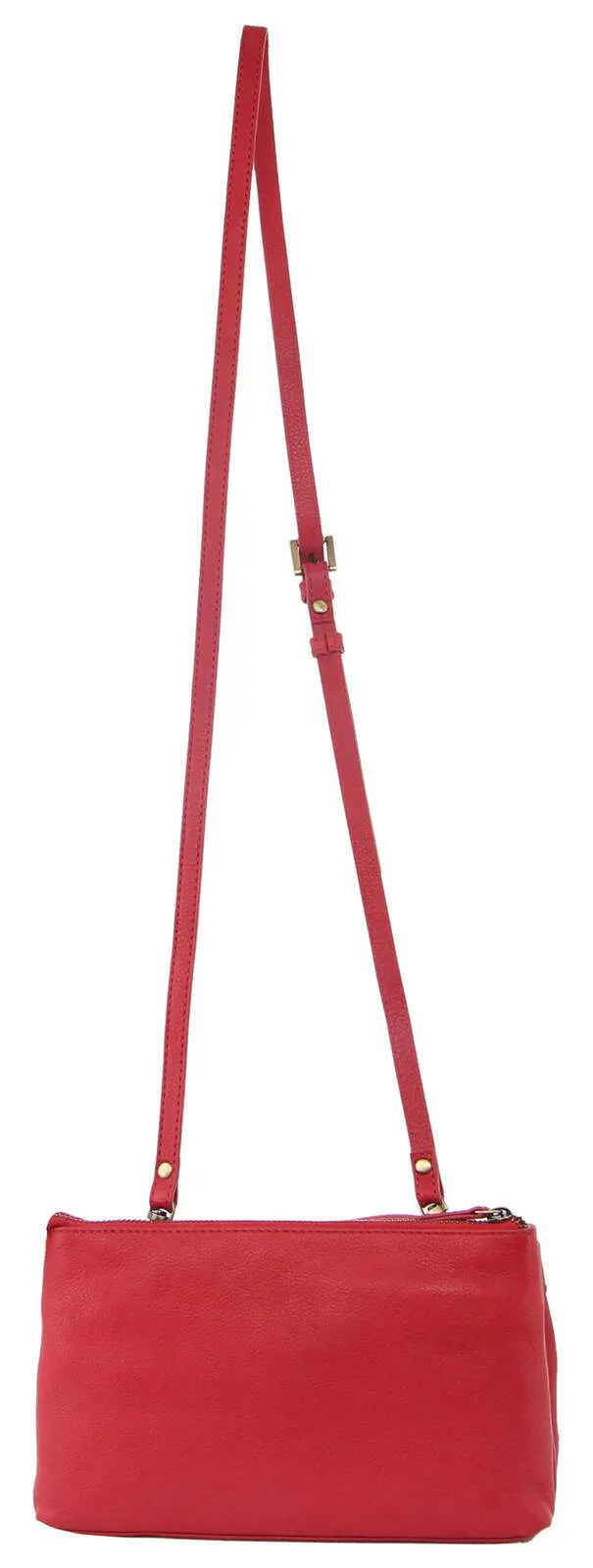 3PC Set Pierre Cardin Womens Woven Leather Cross-Body Bags   Backpack - Red