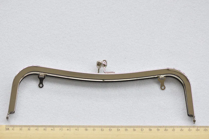 9" ( 23.5cm) Elegant Silver Metal Purse Frame Vintage Clutch Bag Making Supplier 23.5cm x 7cm ( 9"x 2 3/4")
