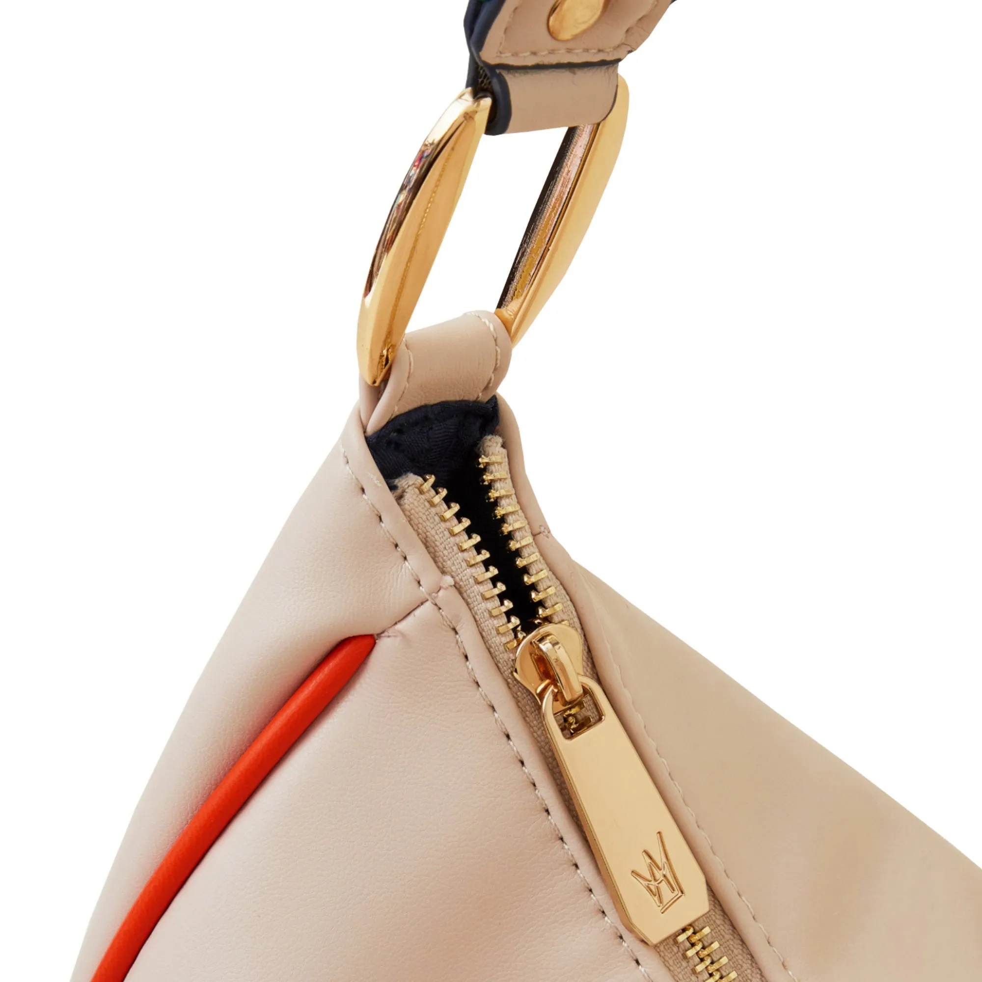 Accessorize London Women's Cream Piped Shoulder Bag
