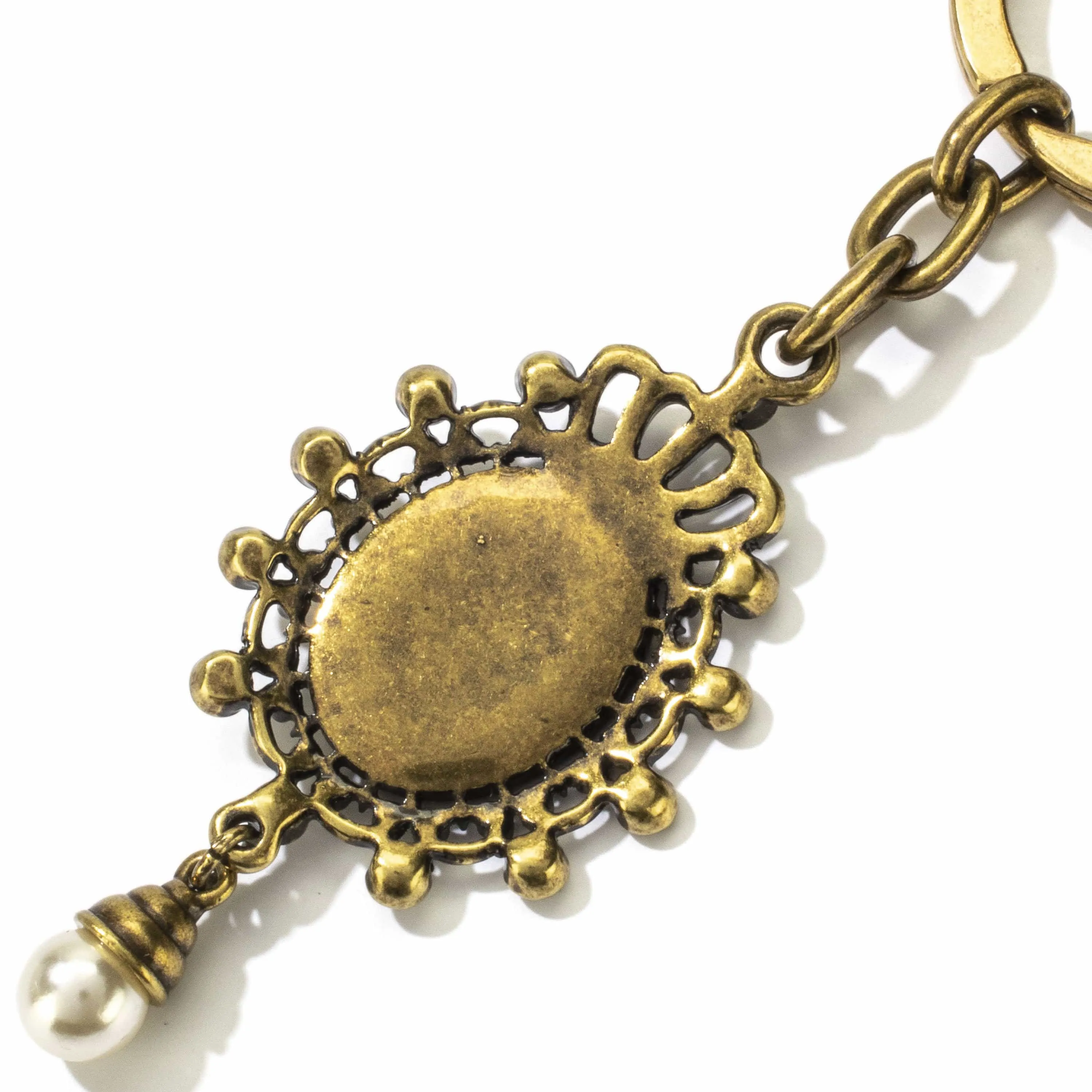 Antique Cameo Keychain Made with Swarovski Crystals