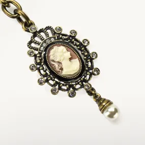 Antique Cameo Keychain Made with Swarovski Crystals