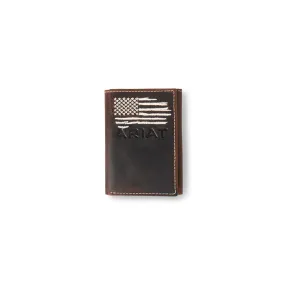 Ariat Distressed American Flag Trifold Wallet
