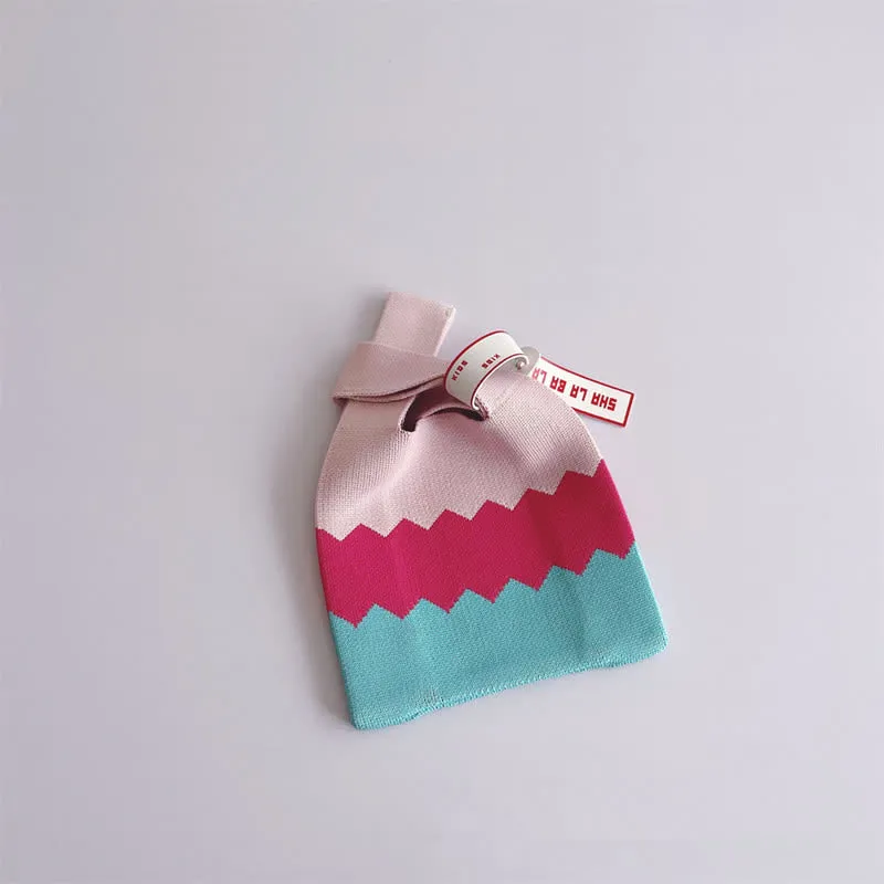 Baby Color Block Lovely Knitted Handbag