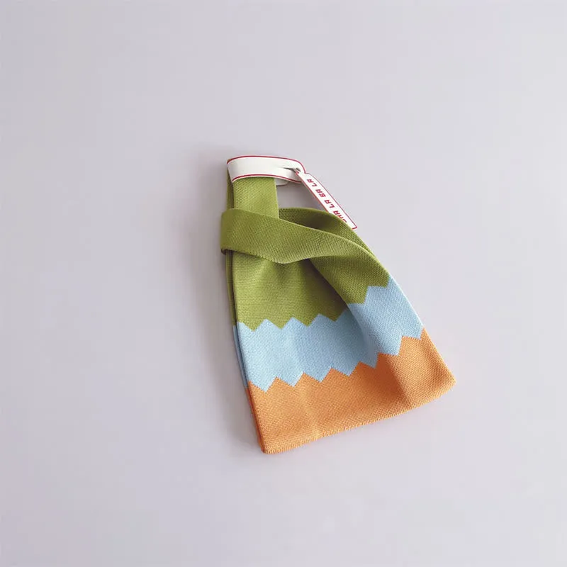 Baby Color Block Lovely Knitted Handbag