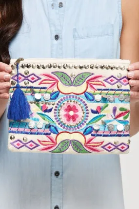 Beaded Embroidered Clutch
