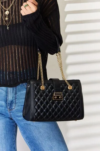 Blue Zone Planet |  David Jones Quilted PU Leather Handbag