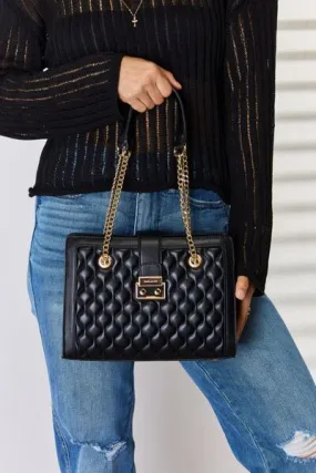 Blue Zone Planet |  David Jones Quilted PU Leather Handbag