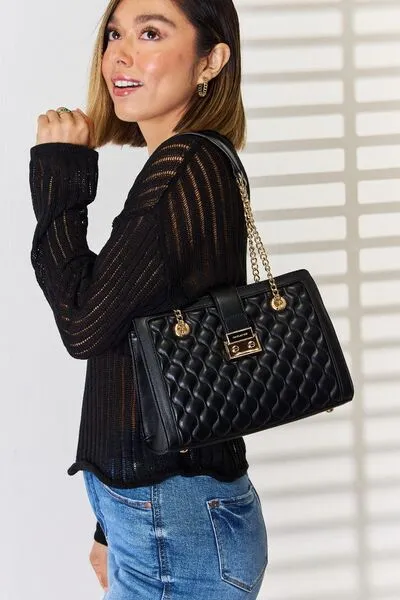 Blue Zone Planet |  David Jones Quilted PU Leather Handbag