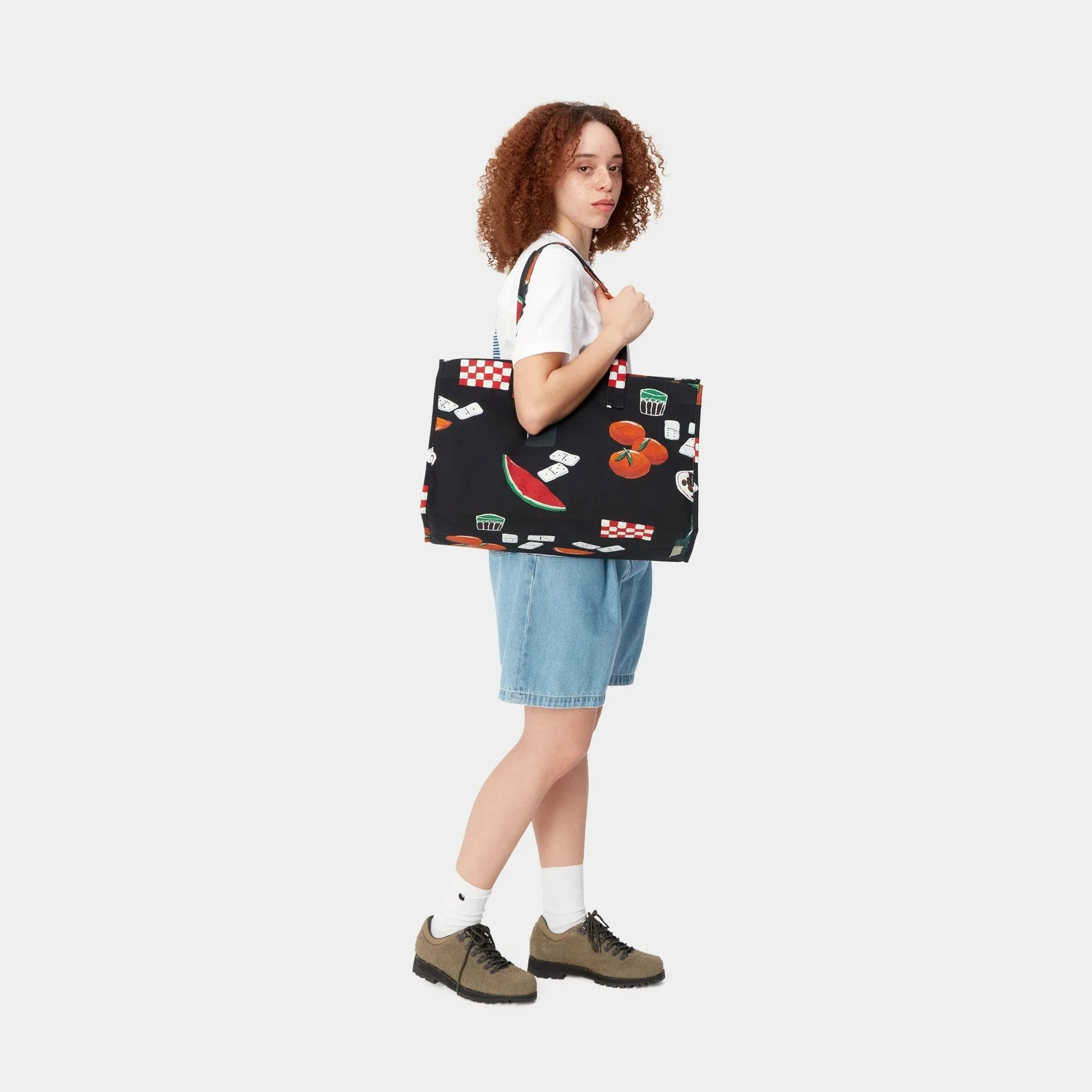 Canvas Graphic Beach Bag | Black Isis Maria Dinner Print