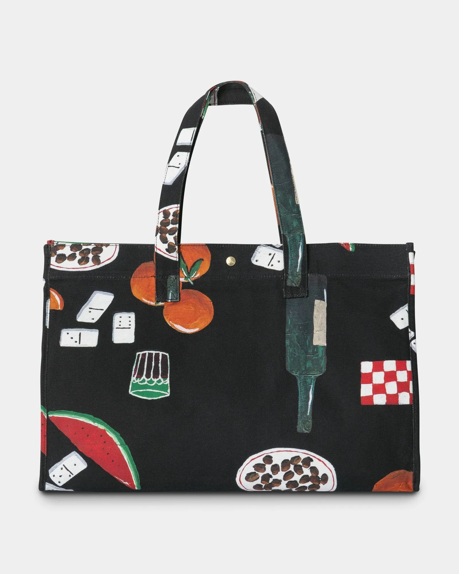 Canvas Graphic Beach Bag | Black Isis Maria Dinner Print