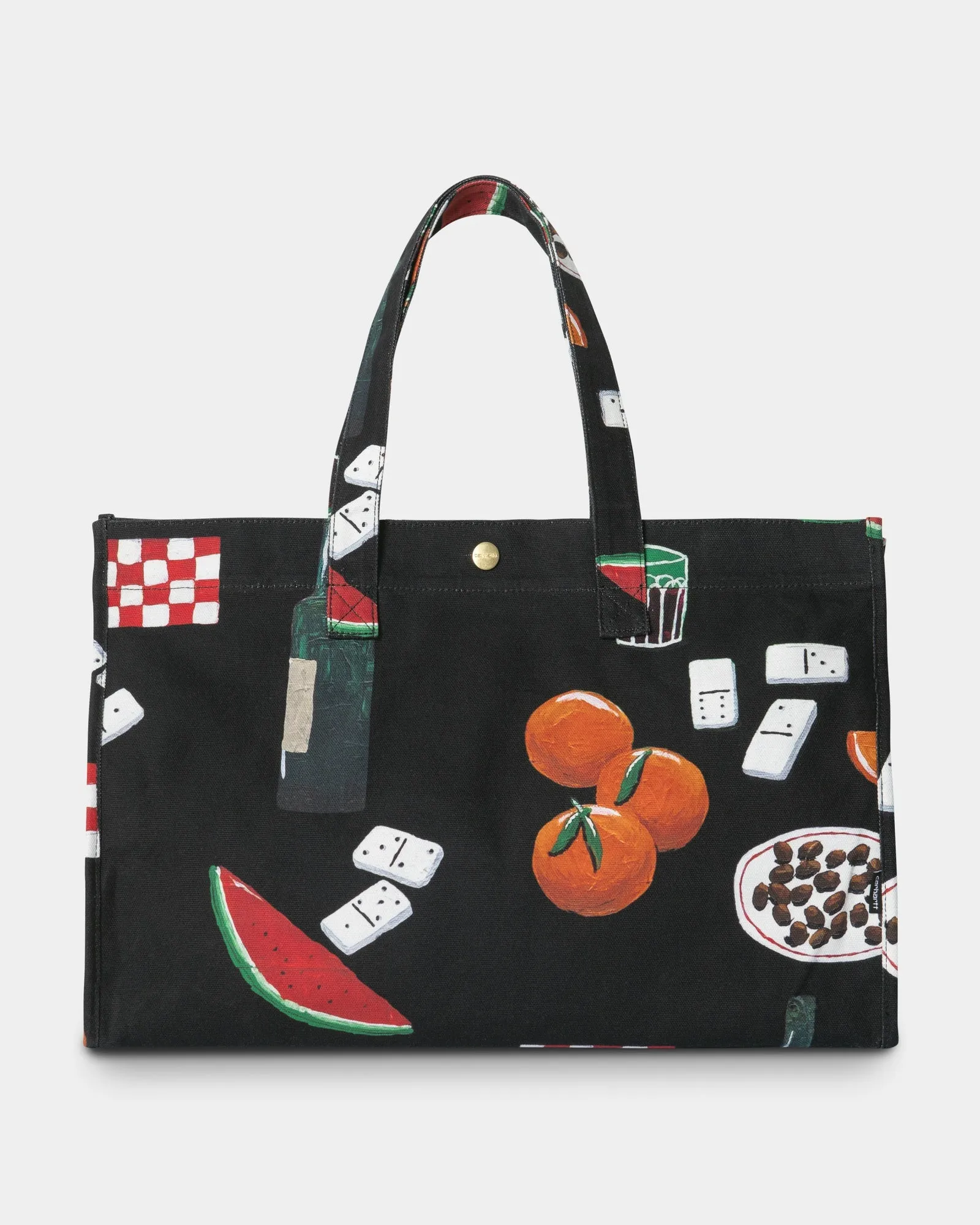 Canvas Graphic Beach Bag | Black Isis Maria Dinner Print
