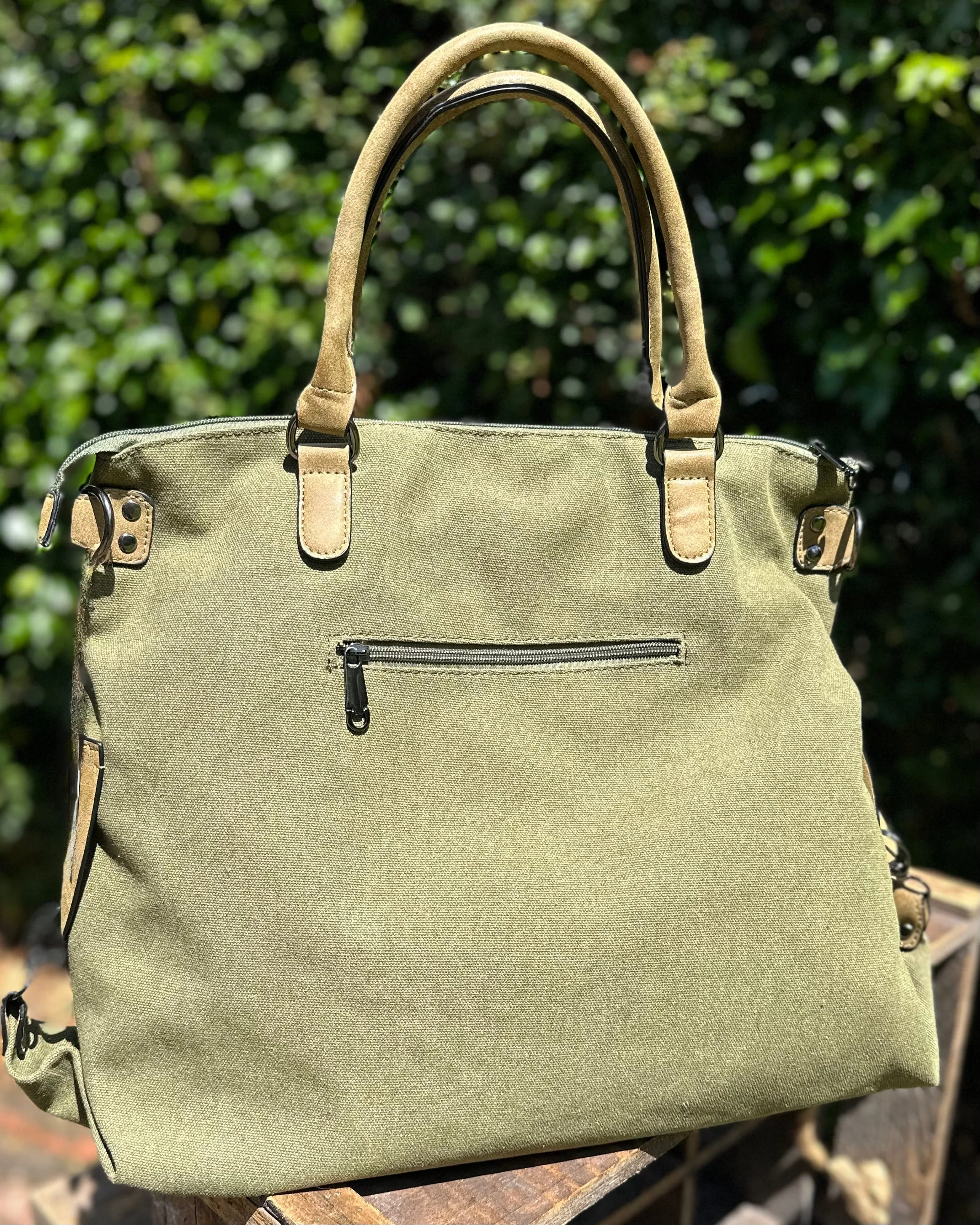 Canvas Star Weekend Bag - Khaki