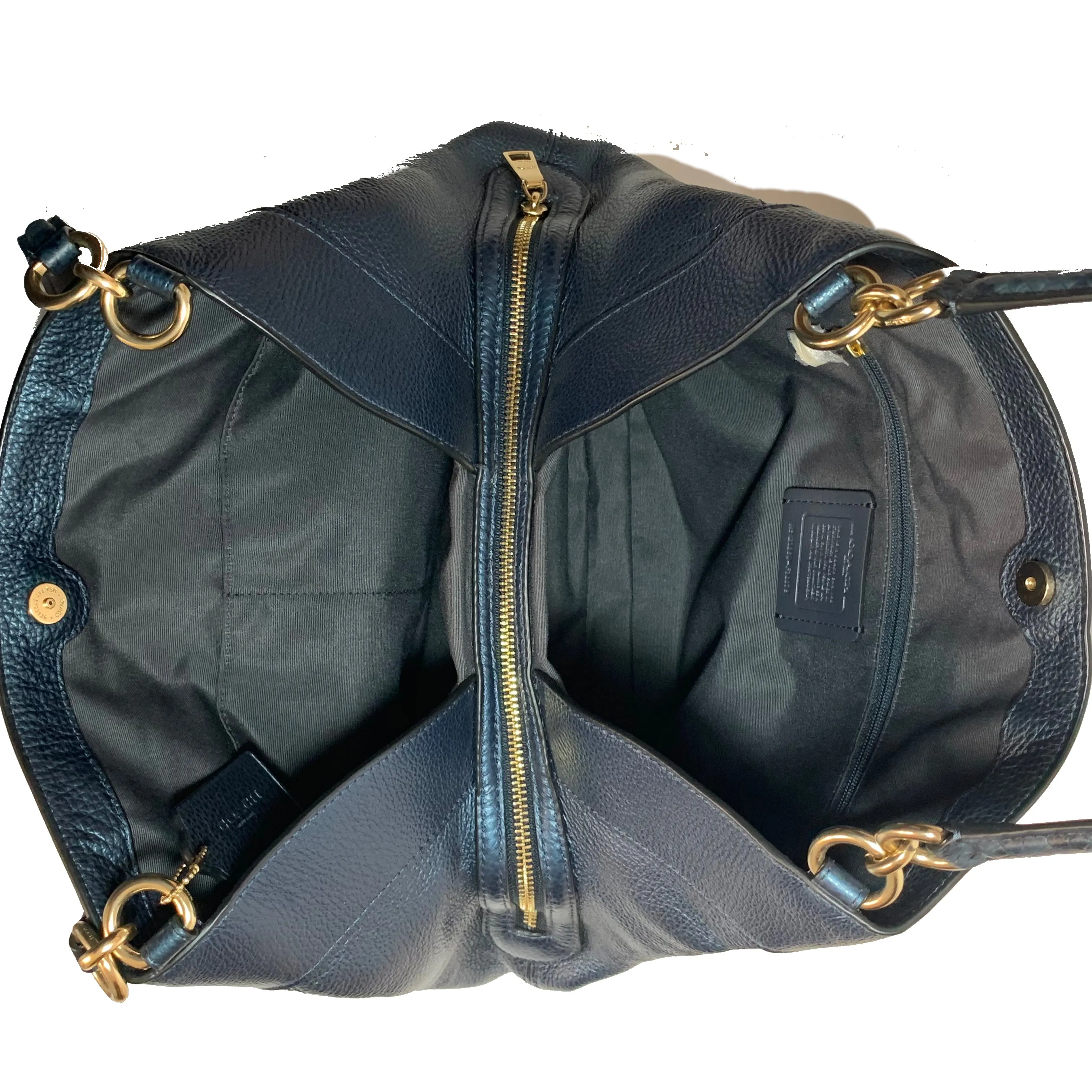 Coach Metallic Blue Leather Shoulder Bag | Like New |