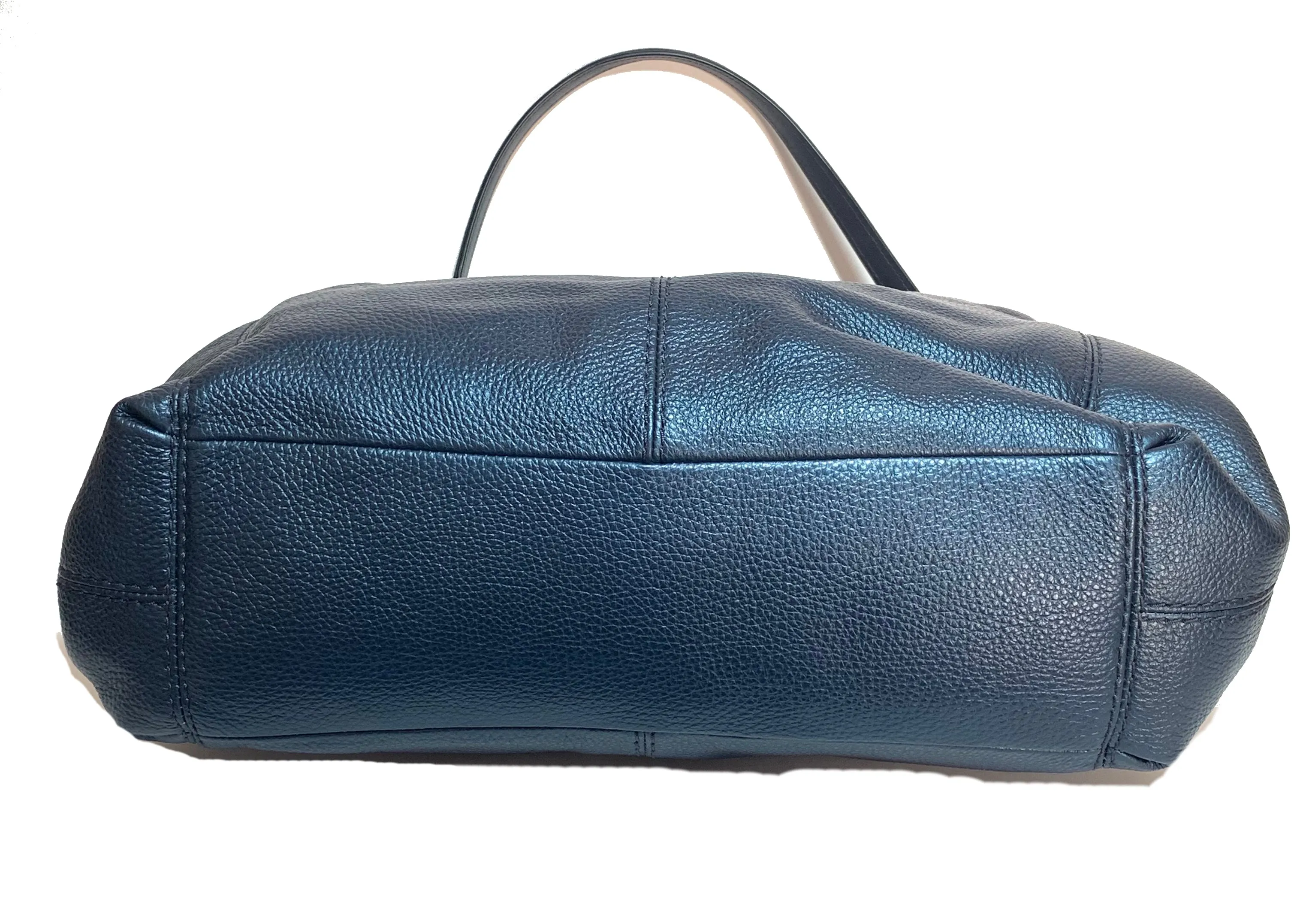 Coach Metallic Blue Leather Shoulder Bag | Like New |