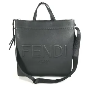 FENDI Tote Bag 7VA583 leather black shoulder bag shopper medium