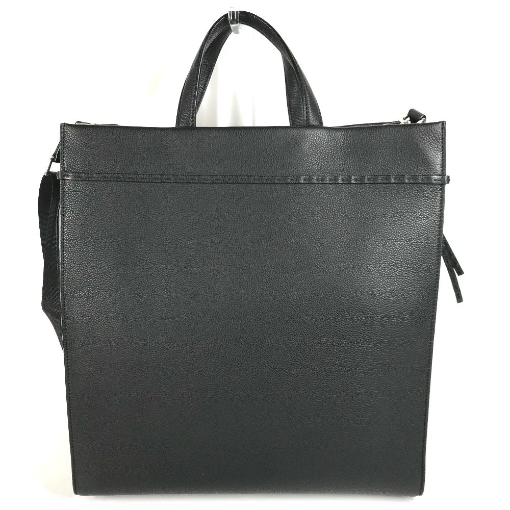 FENDI Tote Bag 7VA583 leather black shoulder bag shopper medium