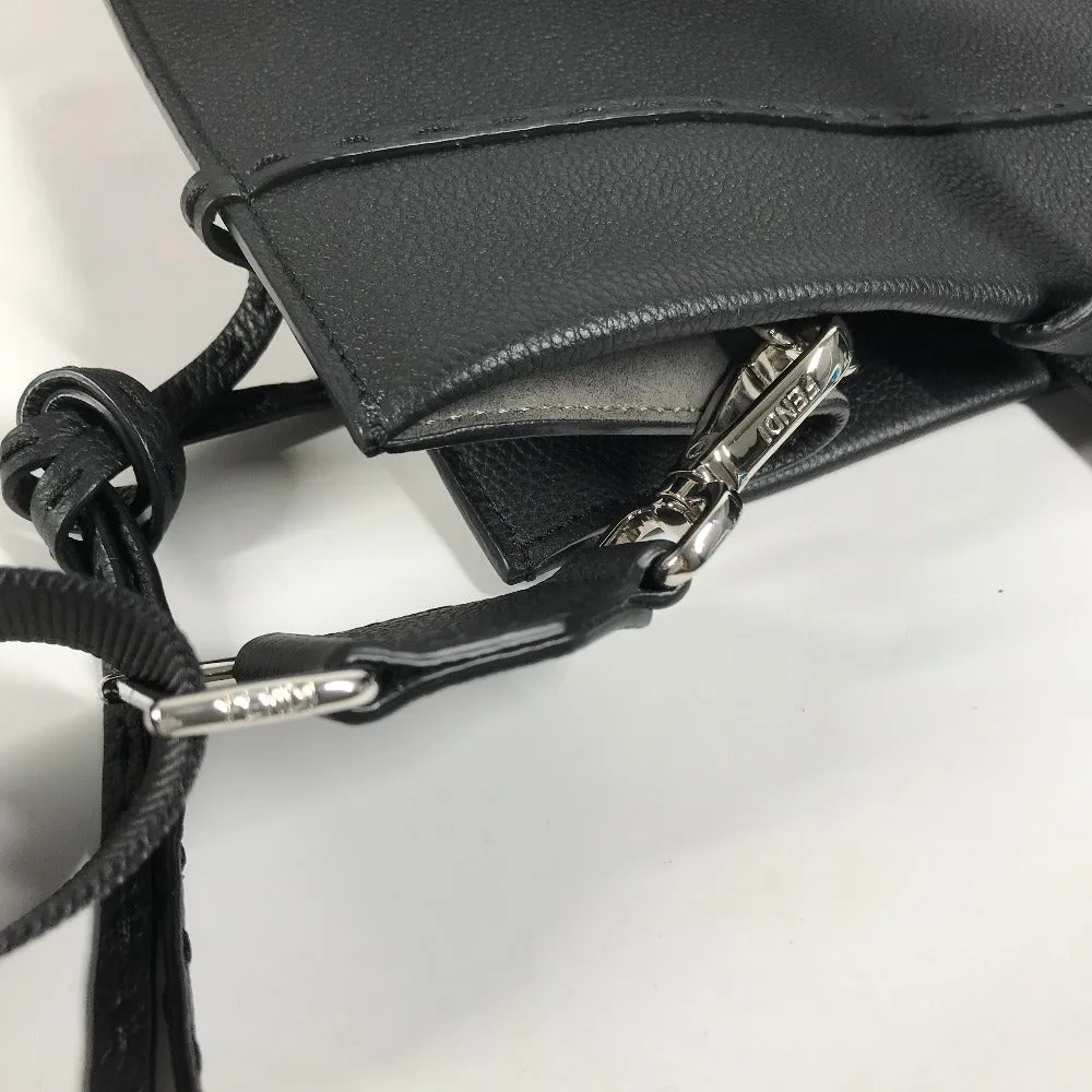 FENDI Tote Bag 7VA583 leather black shoulder bag shopper medium