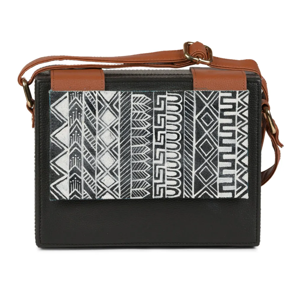 Flap Dhaka Hand Painted Crossbody Sling Bag For Women