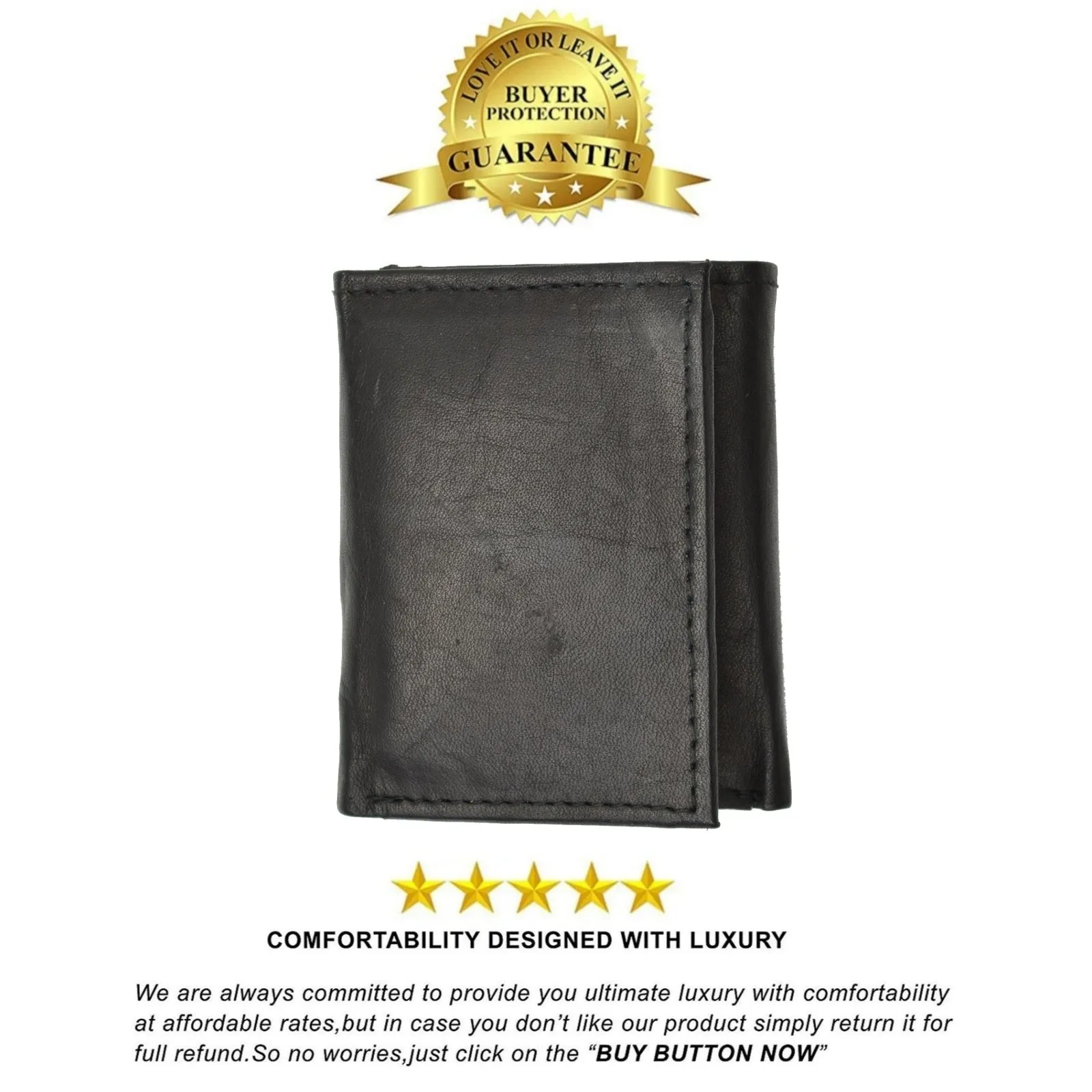 Genuine Leather Childrens Small Trifold Kids Wallet Gift 825