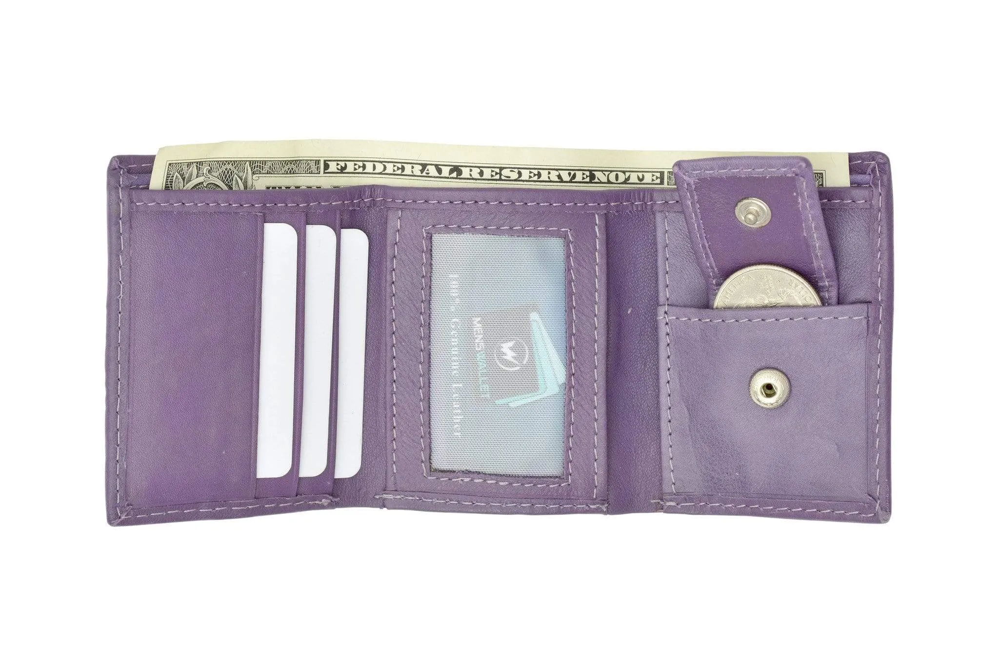 Genuine Leather Childrens Small Trifold Kids Wallet Gift 825