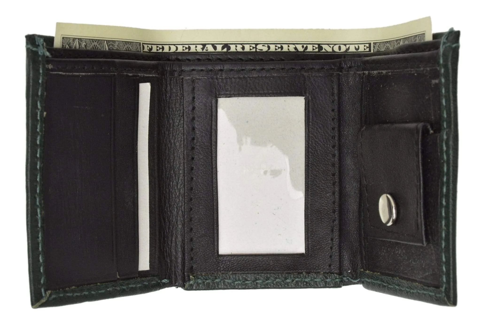 Genuine Leather Childrens Small Trifold Kids Wallet Gift 825