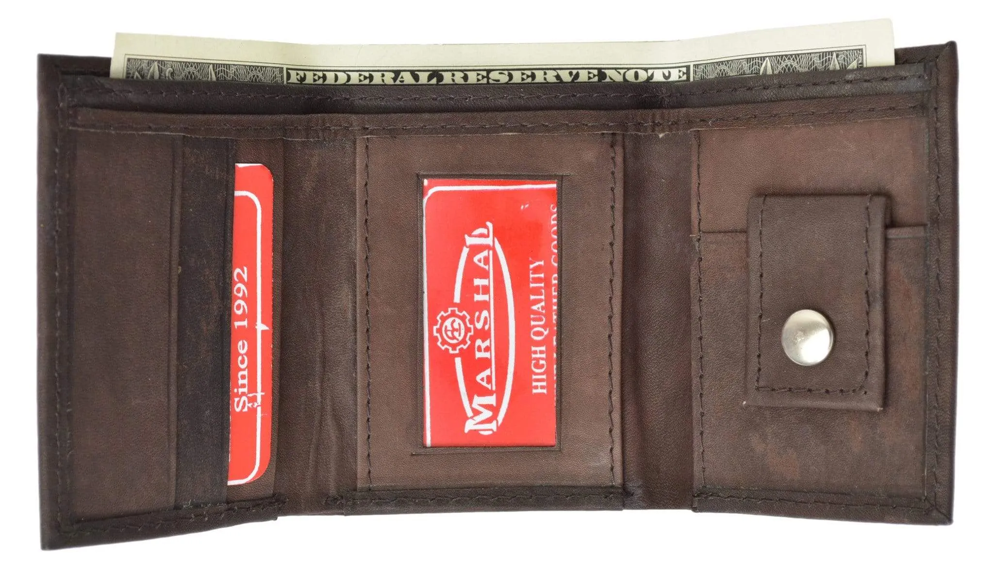 Genuine Leather Childrens Small Trifold Kids Wallet Gift 825