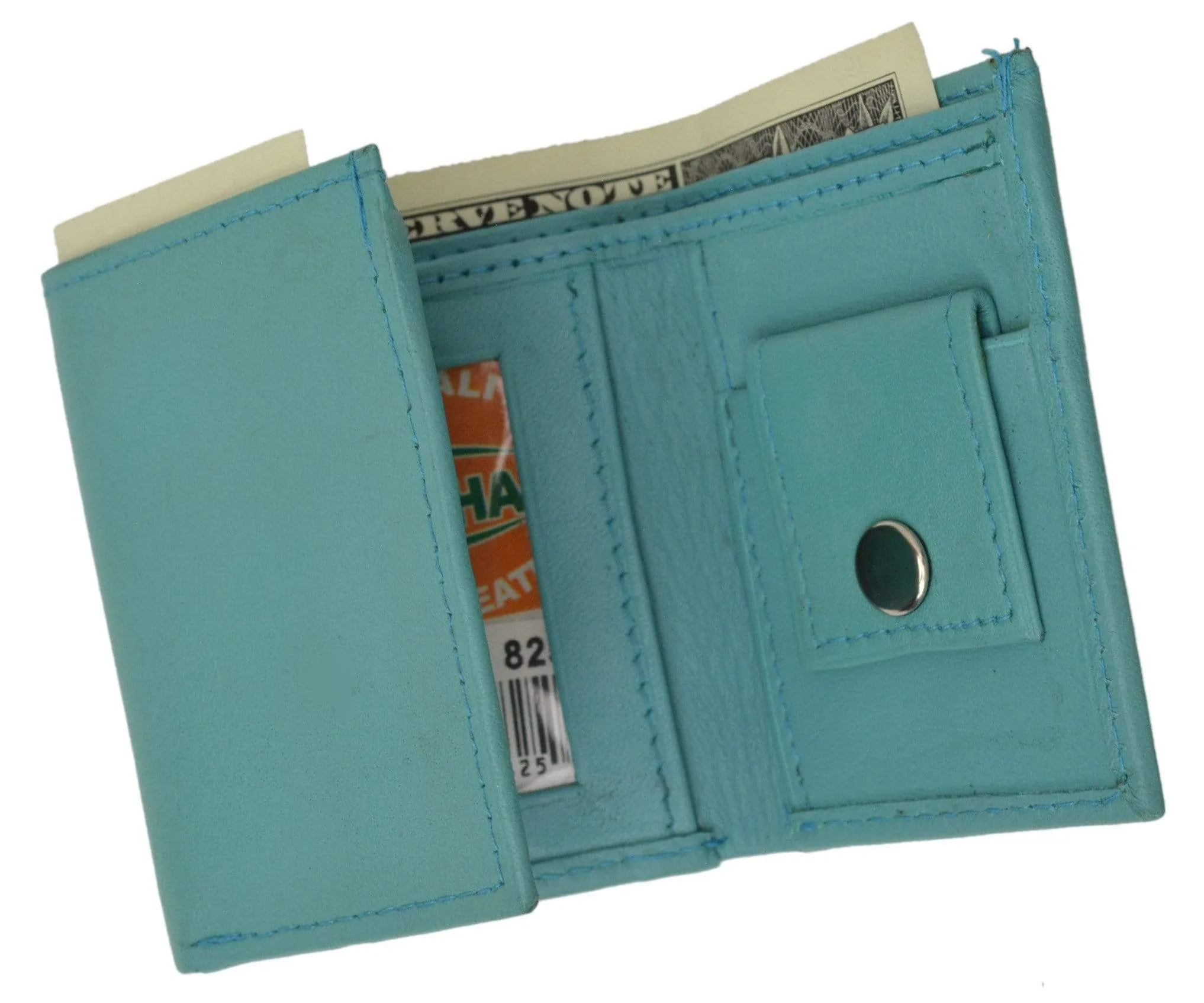 Genuine Leather Childrens Small Trifold Kids Wallet Gift 825