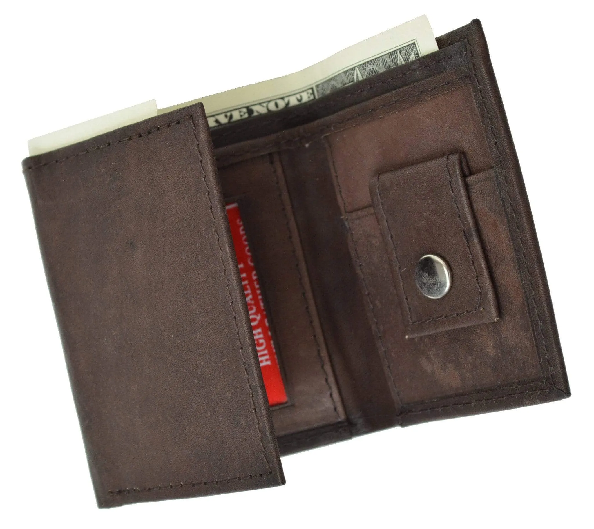 Genuine Leather Childrens Small Trifold Kids Wallet Gift 825