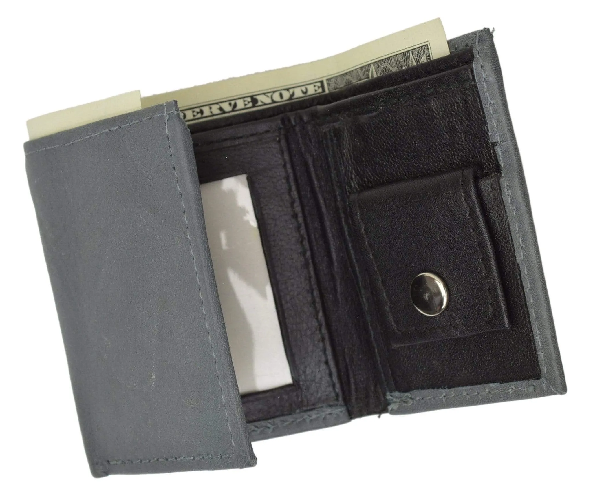 Genuine Leather Childrens Small Trifold Kids Wallet Gift 825