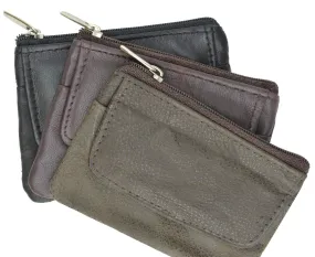 Genuine Soft Leather Change Purse with Zipped Closure and Keyring 955 (C)