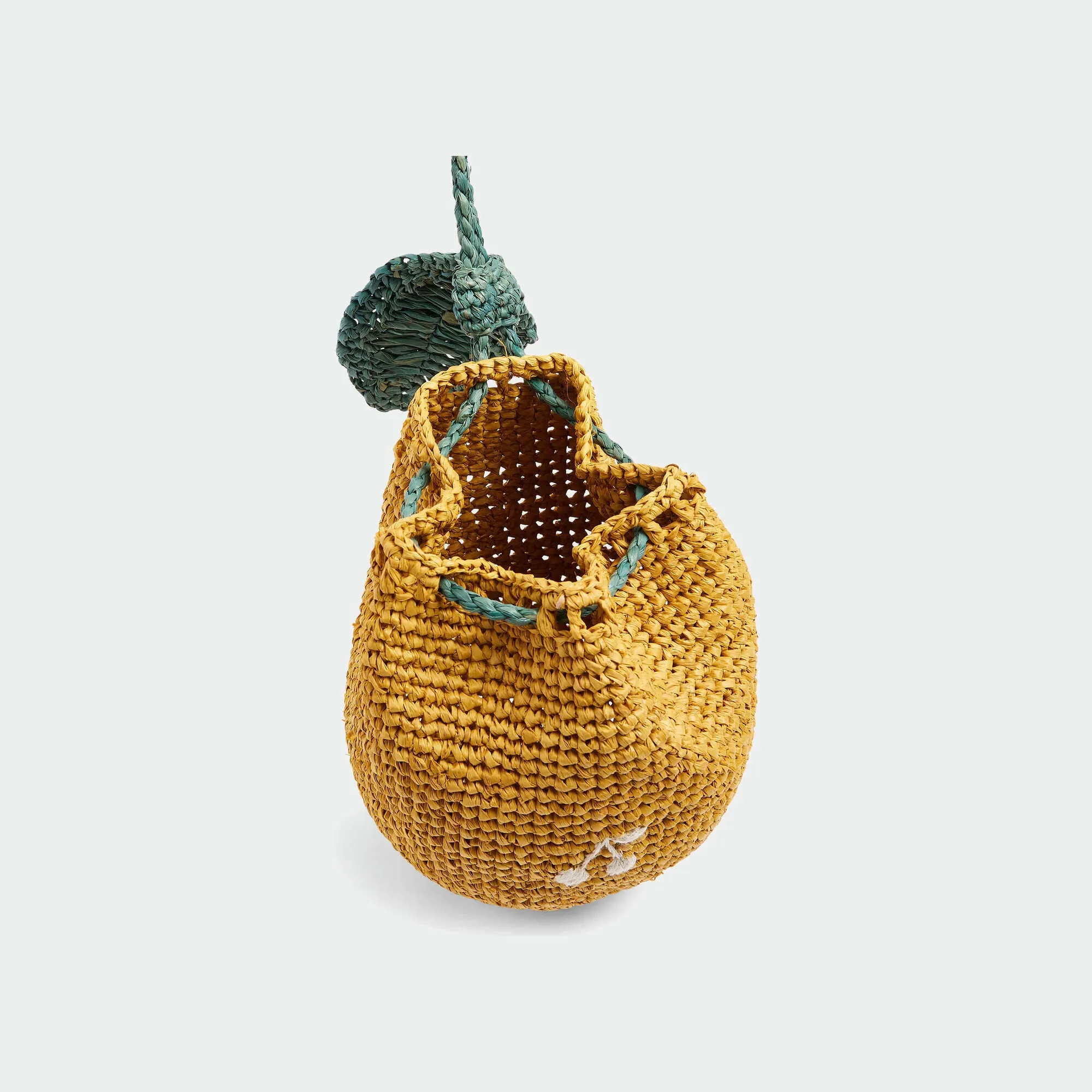 Girls Orange Woven Handbag