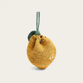 Girls Orange Woven Handbag