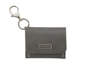 Grey Mini Wallet Card Holder and Key Chain Charm