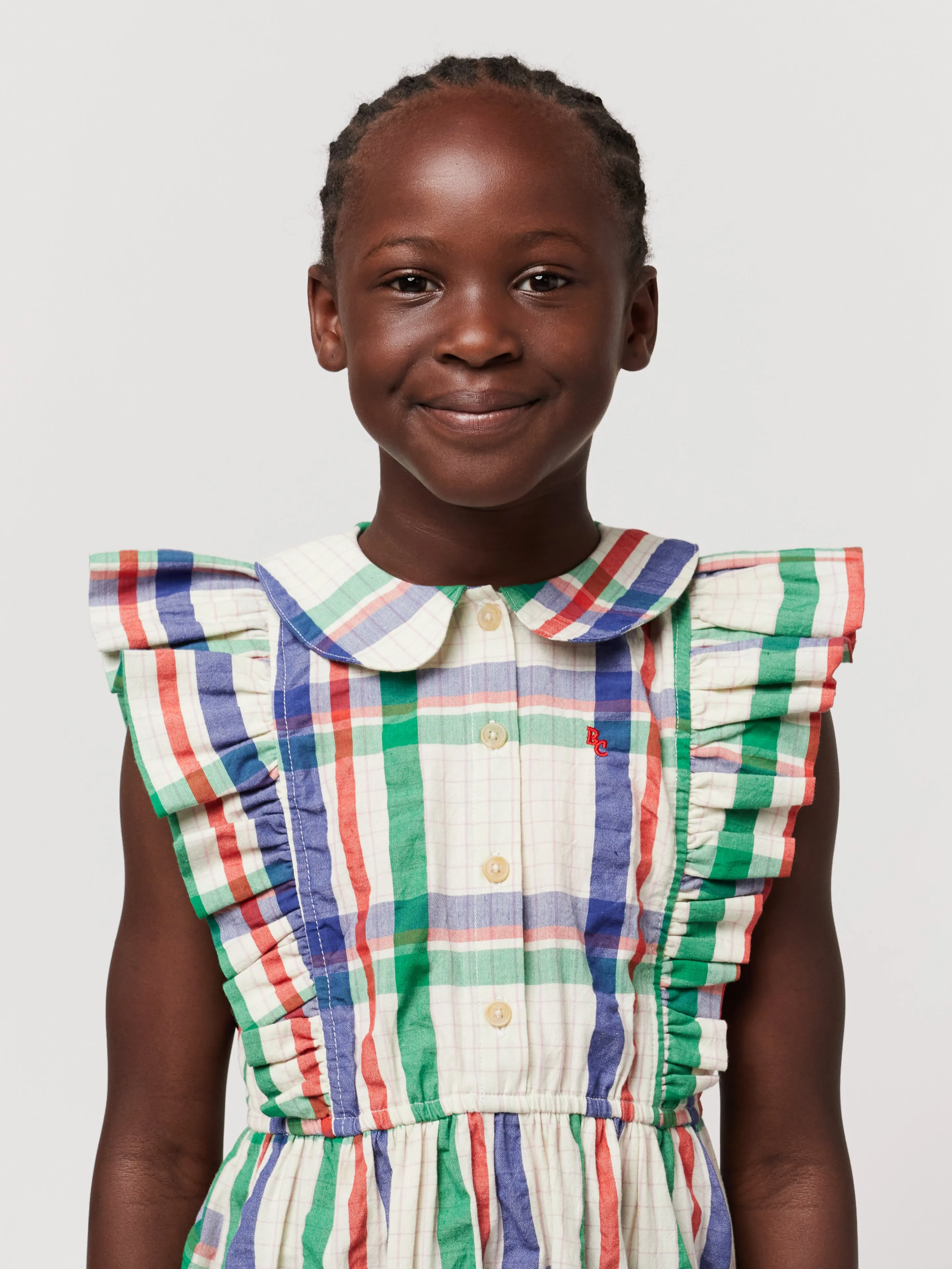 NEW Bobo Choses | Madras Checks ruffle woven dress