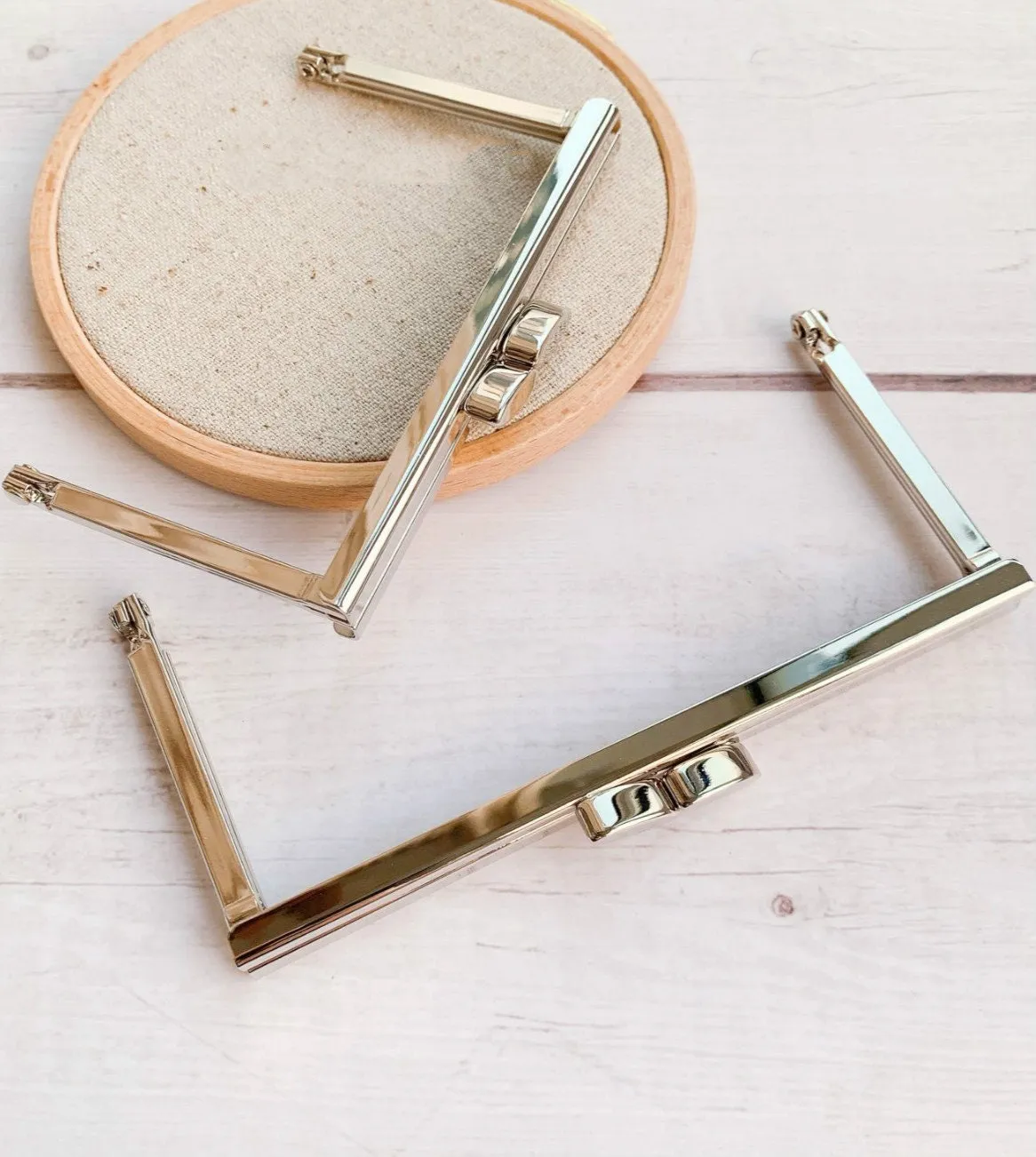 Retro Silver Purse Frame Bag Hanger Wedding Bag Glue-In Style 11x6cm/12.5x6cm