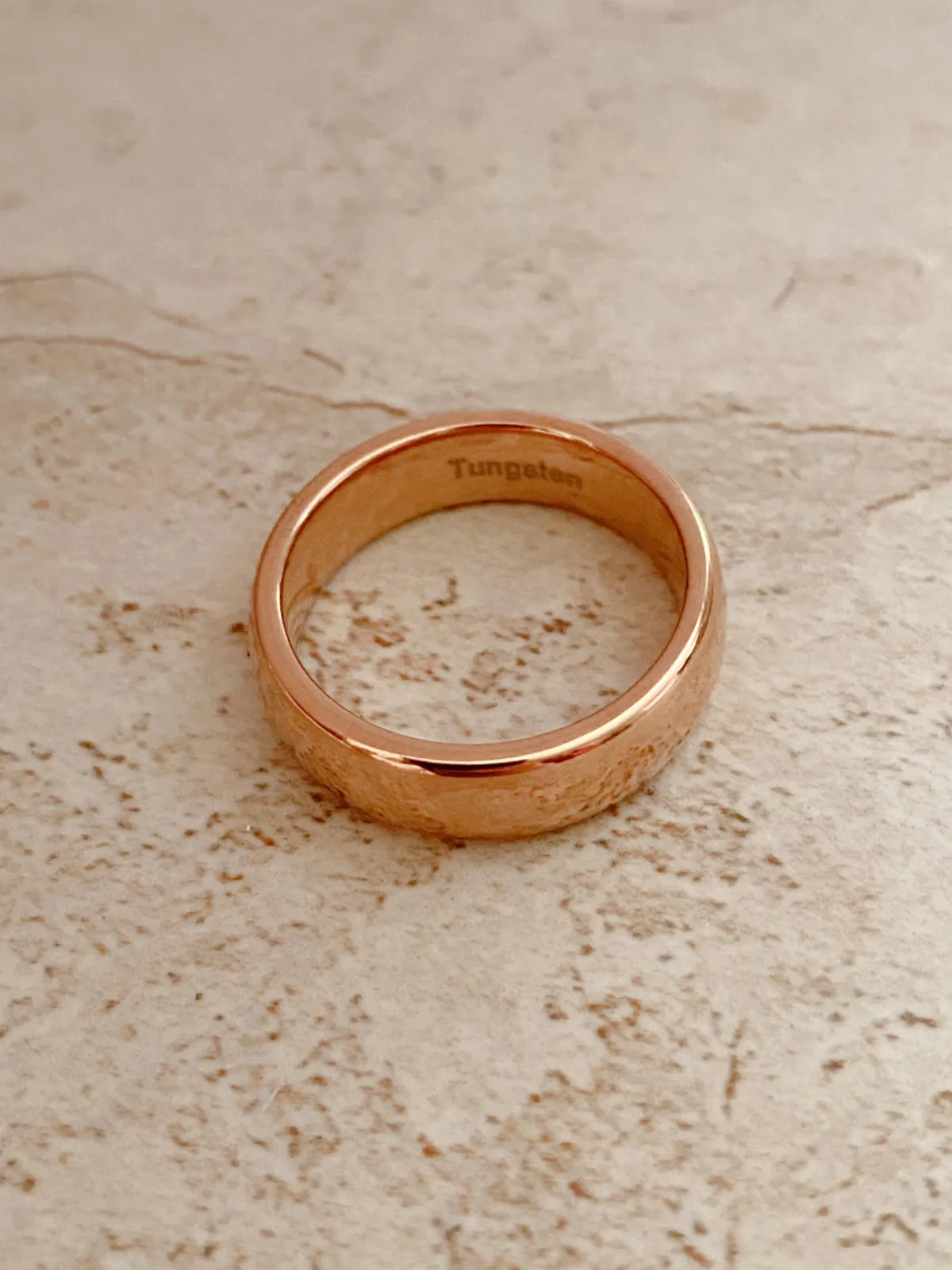 Rose Gold Tungsten Band