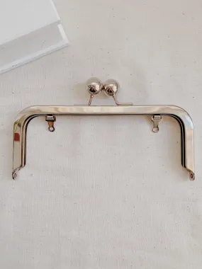 Silver Purse Frame Glue-In Style With Inside Loops 15.8 x 6.5cm