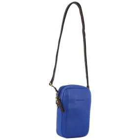 TWO TONE LEATHER CROSSBODY BAG - ROYAL BLUE