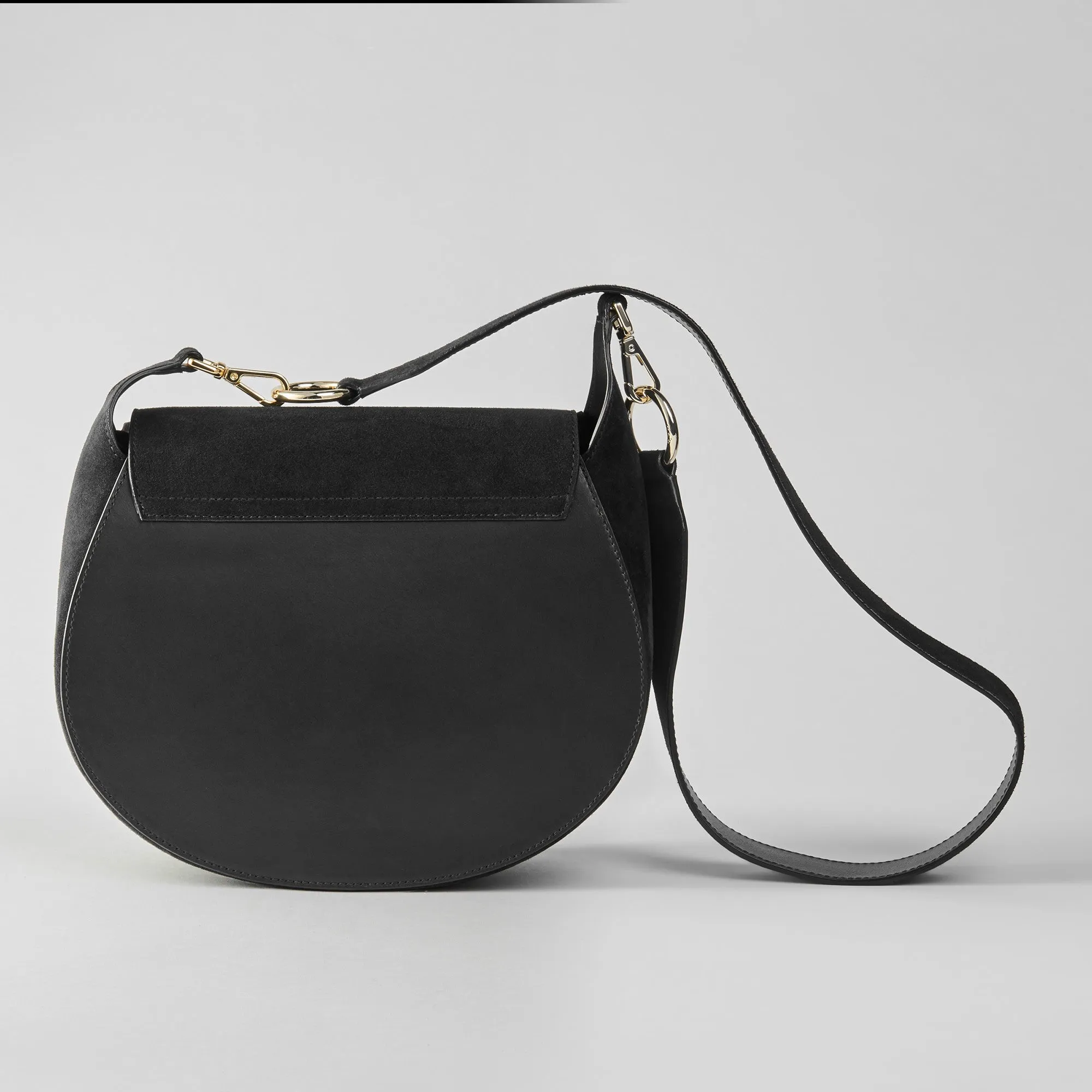 Women Leather And Suede Fringe Gyps Gm Handbag - Black