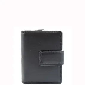 Womens Purse Real Soft Premium Leather Bi Fold HOL1132 Black