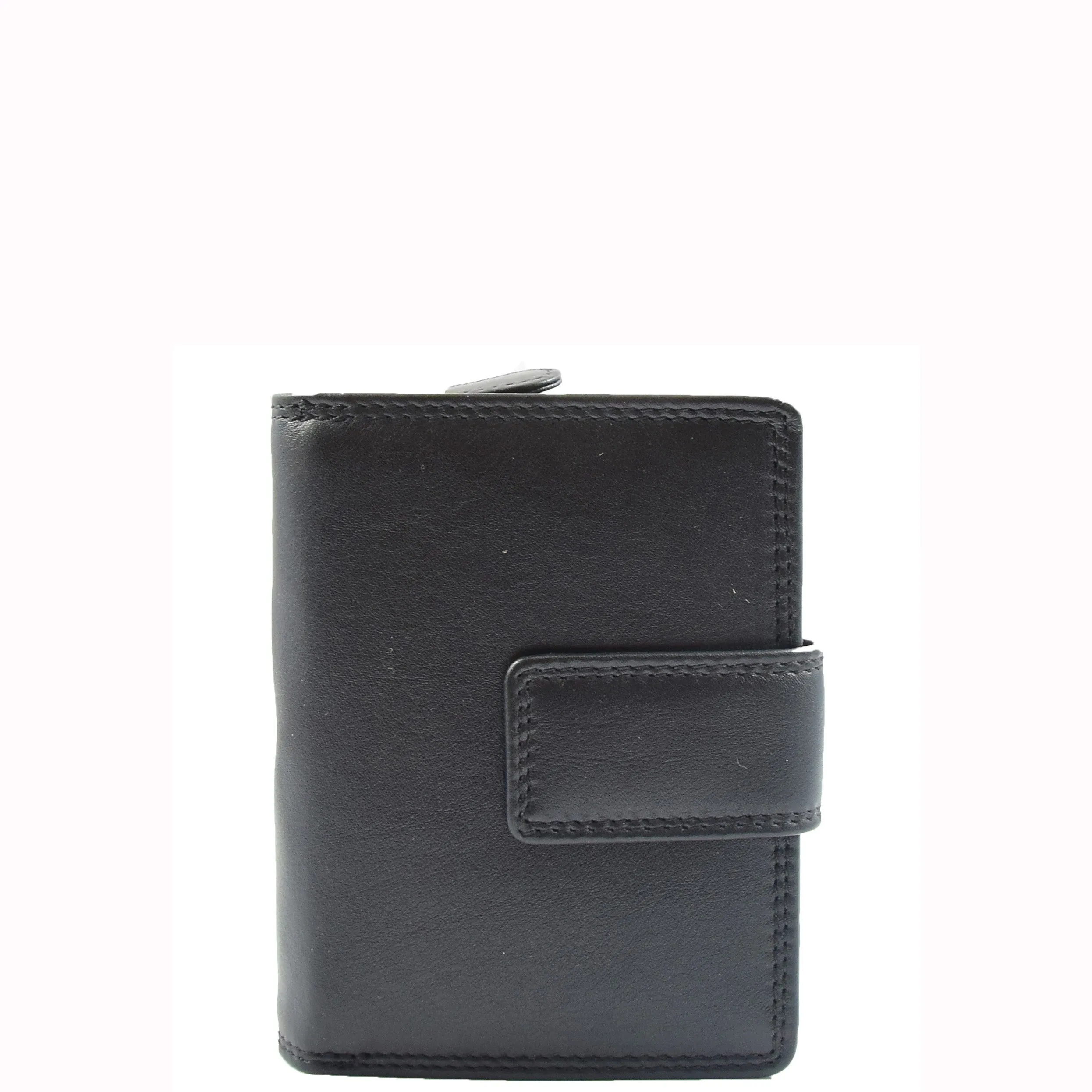 Womens Purse Real Soft Premium Leather Bi Fold HOL1132 Black